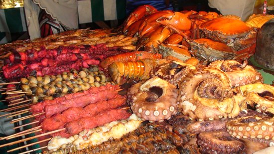 Seafood at the Forodhani night Market 